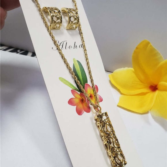 Hawaiian Pineapple Jewelry Set - Picture 4 of 4